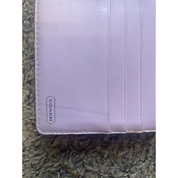 Coach Snap Closure Signature Slim Envelope Wallet Fabric Leather Trim 8x4” (B) - Picture 5 of 9